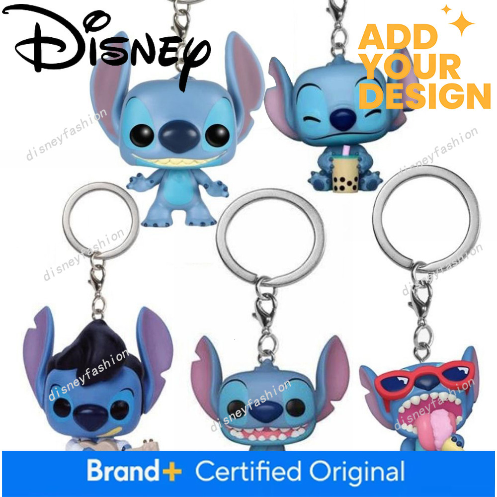 Anime Keychain Cartoon Lilo & Stitch Cute Doll Keyring Ornament Key Chain Car Pendant Kids Gift 1d