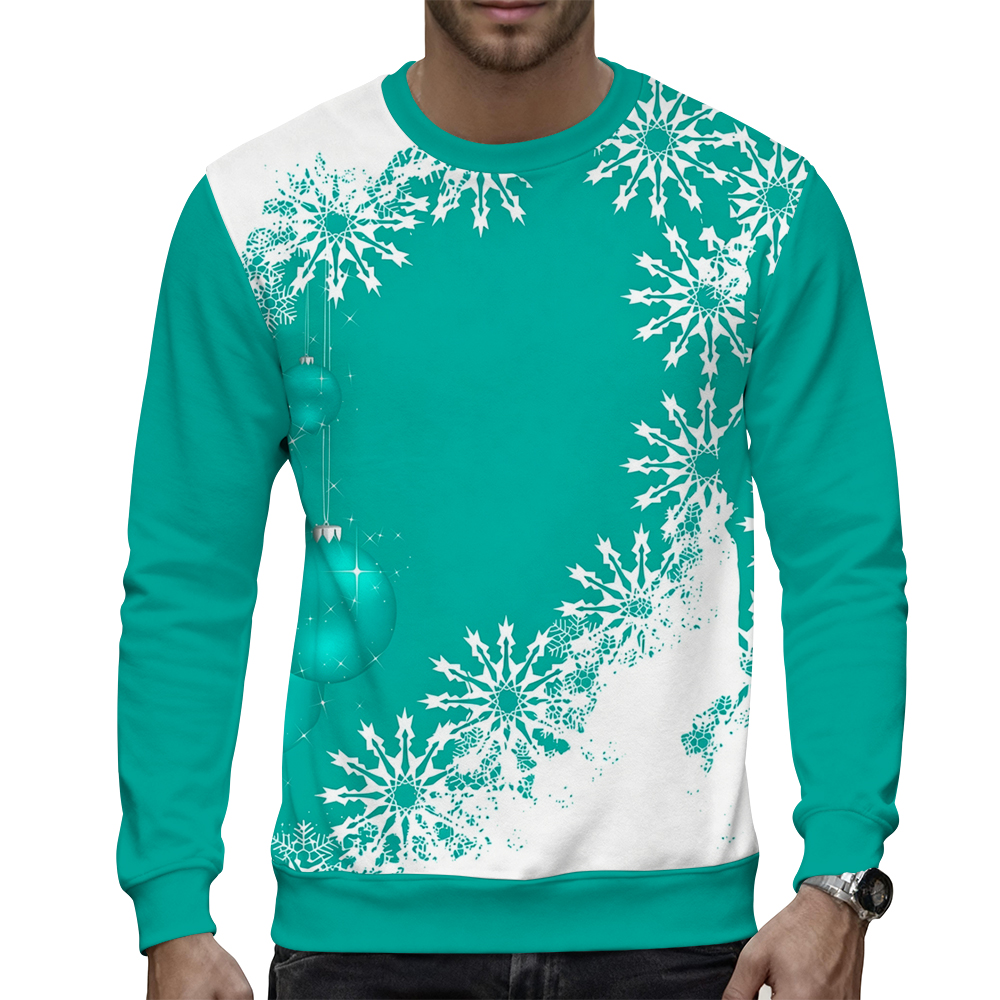 Men's Casual Unhooded Pullover Sweatshirt Ideal For Transition Seasons - view 5