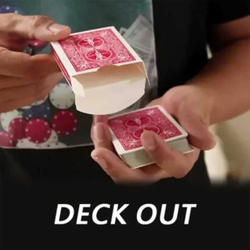 Deck Out Card Magic Tricks Illusions Close up Magic Props Real Deck Passes Through Real Box Street Magician Visual Magie Fun Q260910
