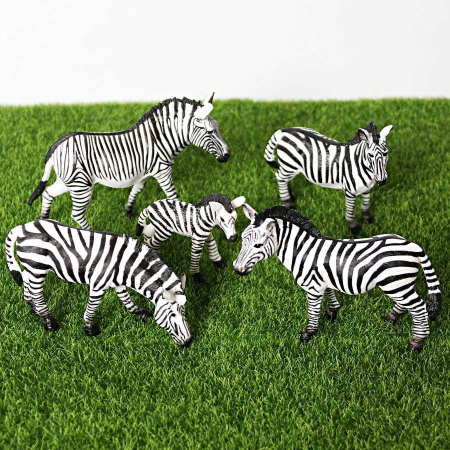 Simulation Wild Forest Animals Okapi Giraffe Wildebeest Zebra Plastic Model Figure Educational Collection Gift For Kids C260908 - view 4
