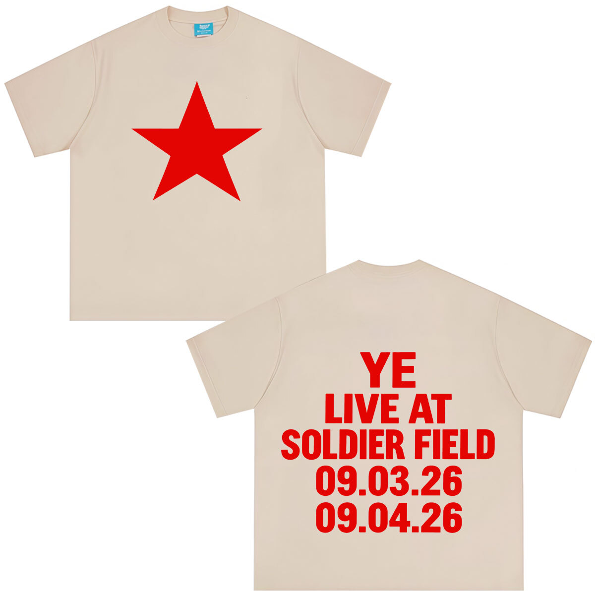 Rapper YE LIVE AT SOLDIER FIELD Tour 2026 Print T-shirt Tees Men Women Fashion Short-sleeved Cotton Loose Casual Hip-hop Punk T Shirts Tops - view 5