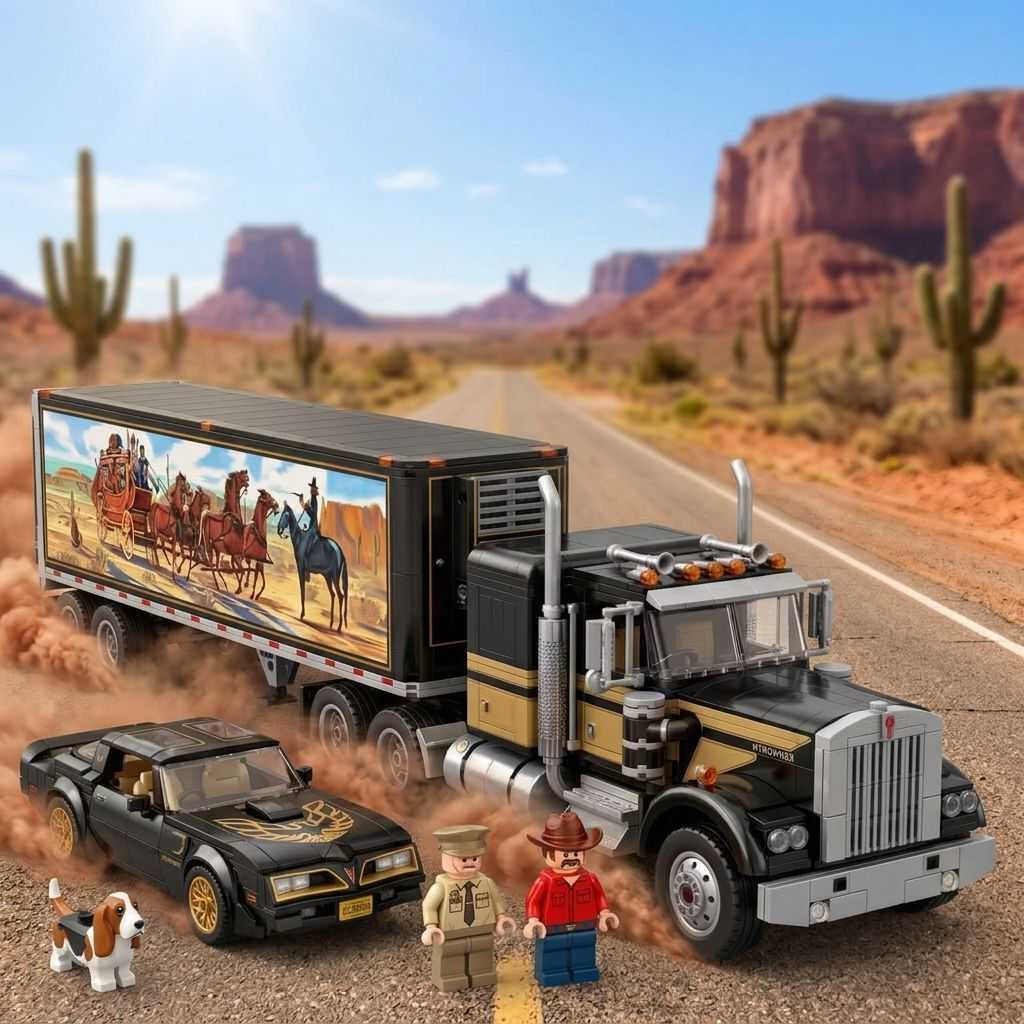 Fashionable and Popular New Product Creative Commemorative Building Block Ornament Toy for the 49th Anniversary of the Movie "Police vs. Truck Ro