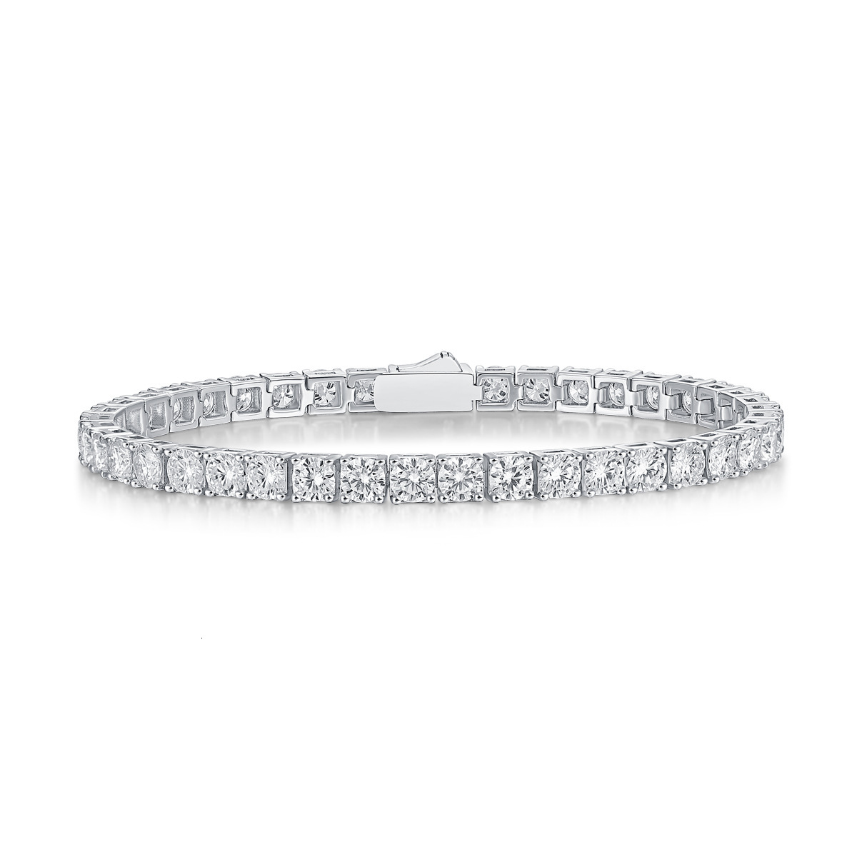 6.5mm White 925 Sterling Silver VVS Moissanite Diamond Cuban Link Chain Bracelet Iced Out Mossanite Jewelry Men Women Bracelet - view 5