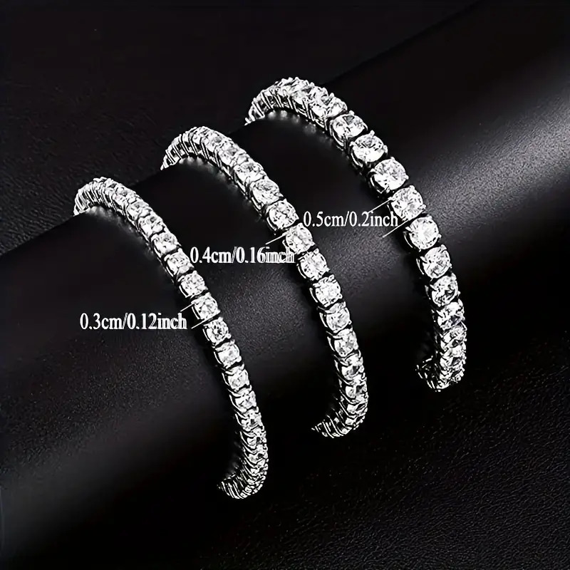 6.5mm White 925 Sterling Silver VVS Moissanite Diamond Cuban Link Chain Bracelet Iced Out Mossanite Jewelry Men Women Bracelet - view 7