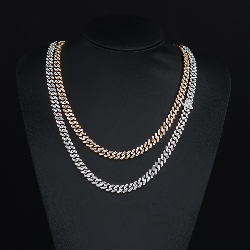 18K Gold Plated Moissanite Cuban Link Chain Necklace Stainless Steel Hip Hop Jewelry for Party Wedding Anniversary Men - view 3