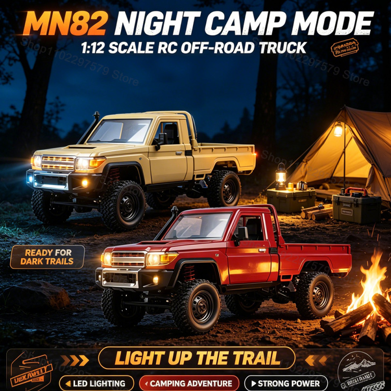 MN82 Simulation RC Pickup Truck 1/12 4WD All Terrain OffRoad Climbing Vehicle 2.4G Remote Control With LED Lamp For Outdoor Play