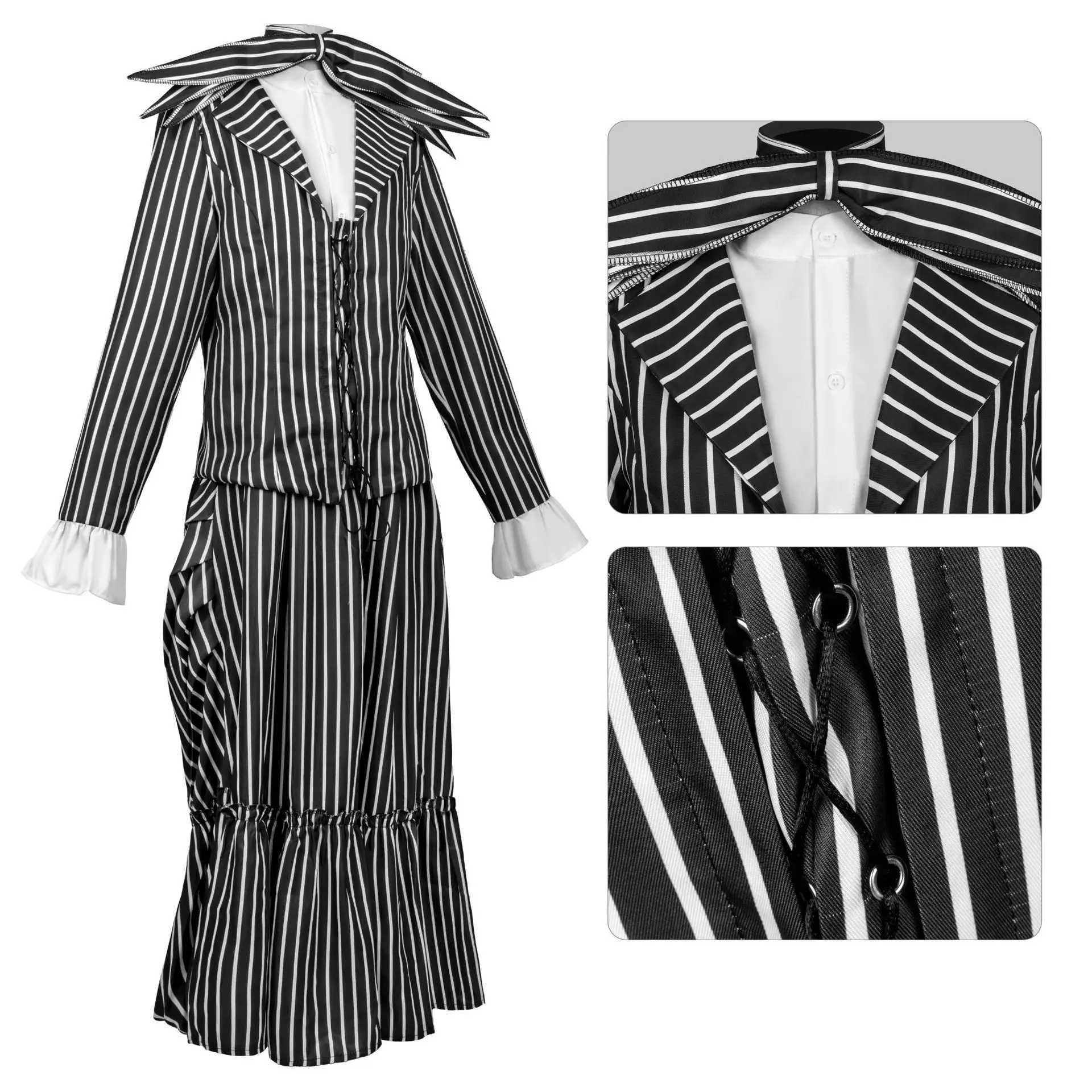 Anime Jack Skellington Cosplay Costume for Men And Women The Nightmare Before Christmas Uniform Clothes Suit Halloween Costumes C260911 - view 3