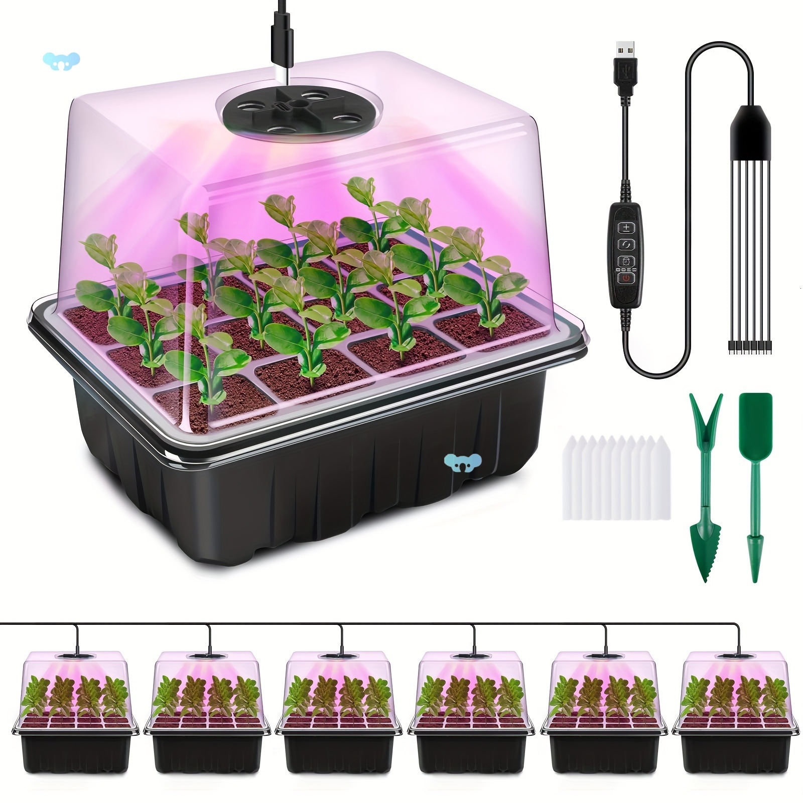 New Full Spectrum LED Seed Starter Trays Greenhouse Growing Lamp for Indoor Plant Germinating Intelligent Control - view 5