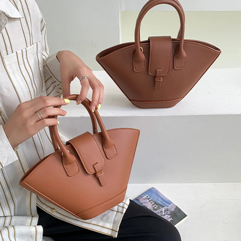 Bags for Women Korean Casual Large Capacity Retro Fan Shaped Tote Bag n Sense Handbag Personalized Versatile Crossbody Bag 260910 - view 7