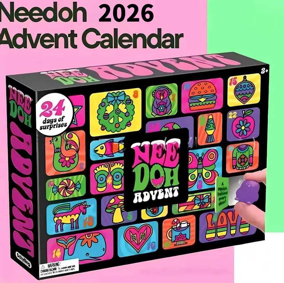 Nee Doh Advent Calendar 24Pcs Mini Squish Fidget Blind Box Christmas Countdown Surprise Stress Relief Kids Xmas Gift Q260911