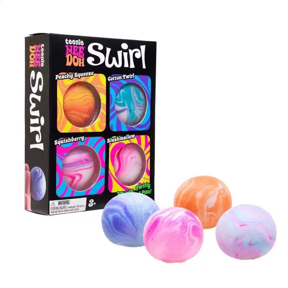 Hot 4Pcs Swirl NeeDoh Teenie Stress Balls Ultra Squishy Moldable Sensory Fidget Toy Blind Box Anti-Stress Relief for Adults Q260911