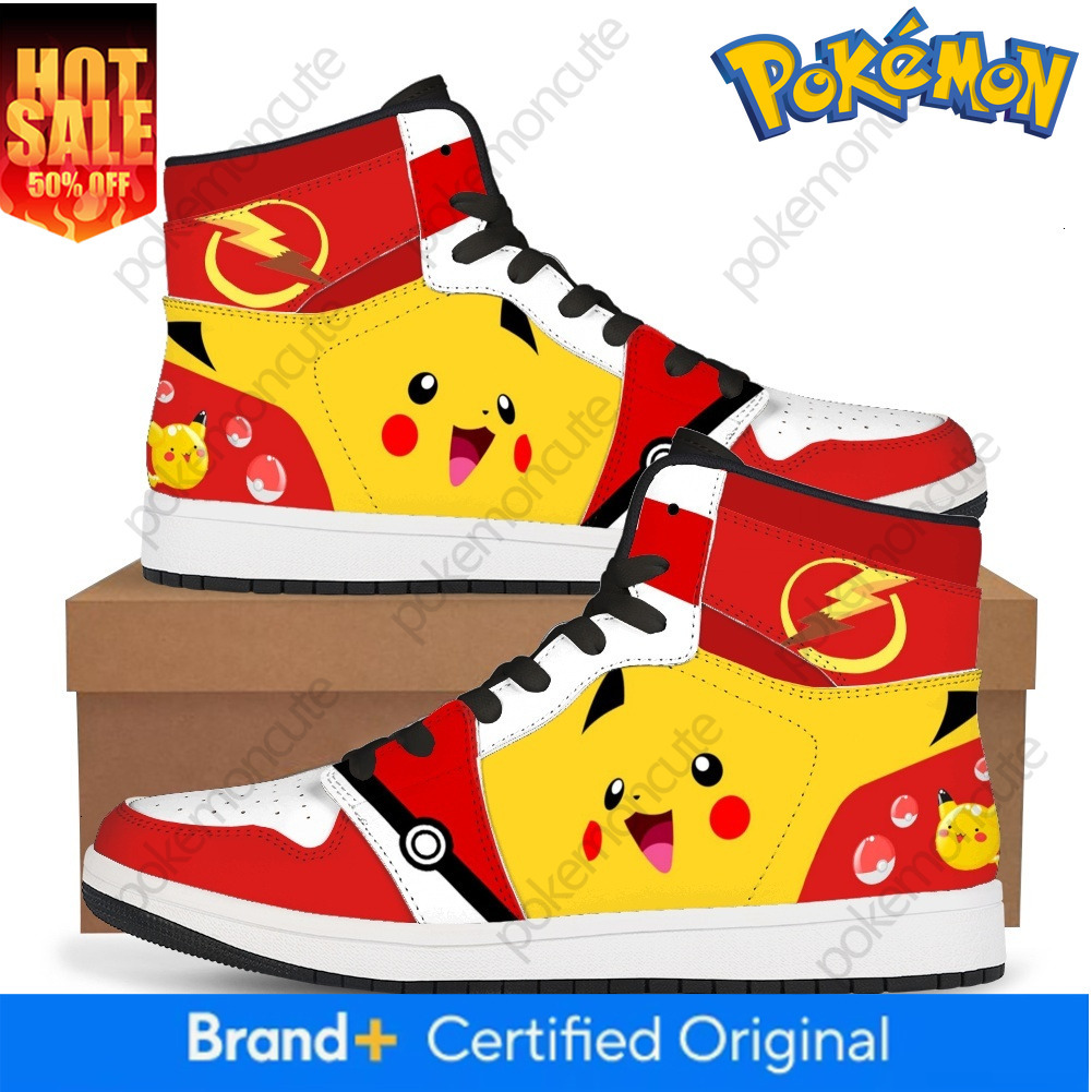 Pikachu Eevee Charizard Gengar Sneakers Pokemon Shoes Japanese Anime Character Pu Shoes Printed Casual Fashion Walking Shoes Great Gift Fans High Top  - view 7