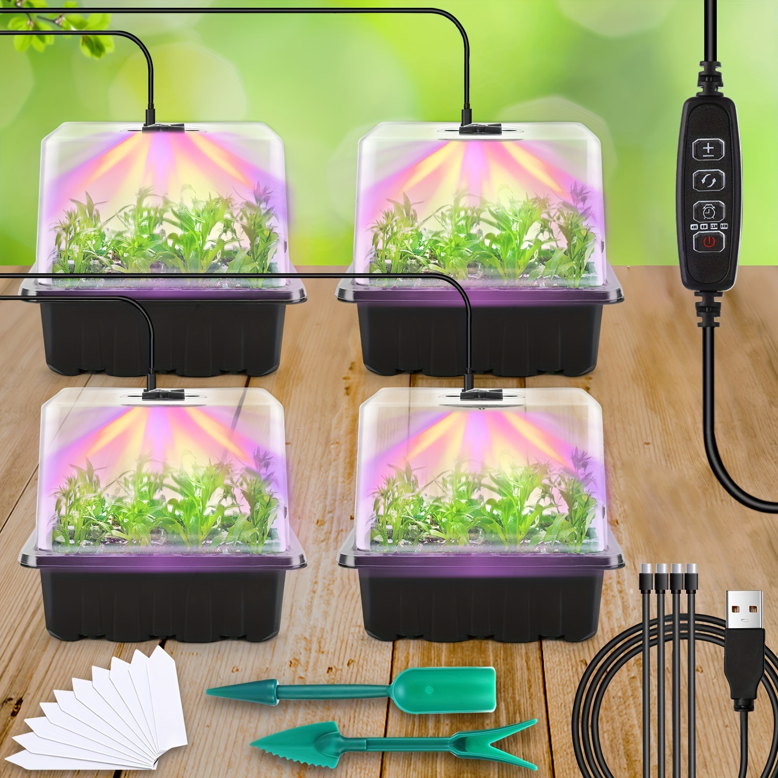 New Full Spectrum LED Seed Starter Trays Greenhouse Growing Lamp for Indoor Plant Germinating Intelligent Control - view 3