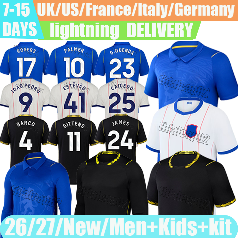 Chelseases26 27 Kit Rogers # 17 Palmer # 10 Caicedo # 25 Joao Pedro # 9 Maglia …