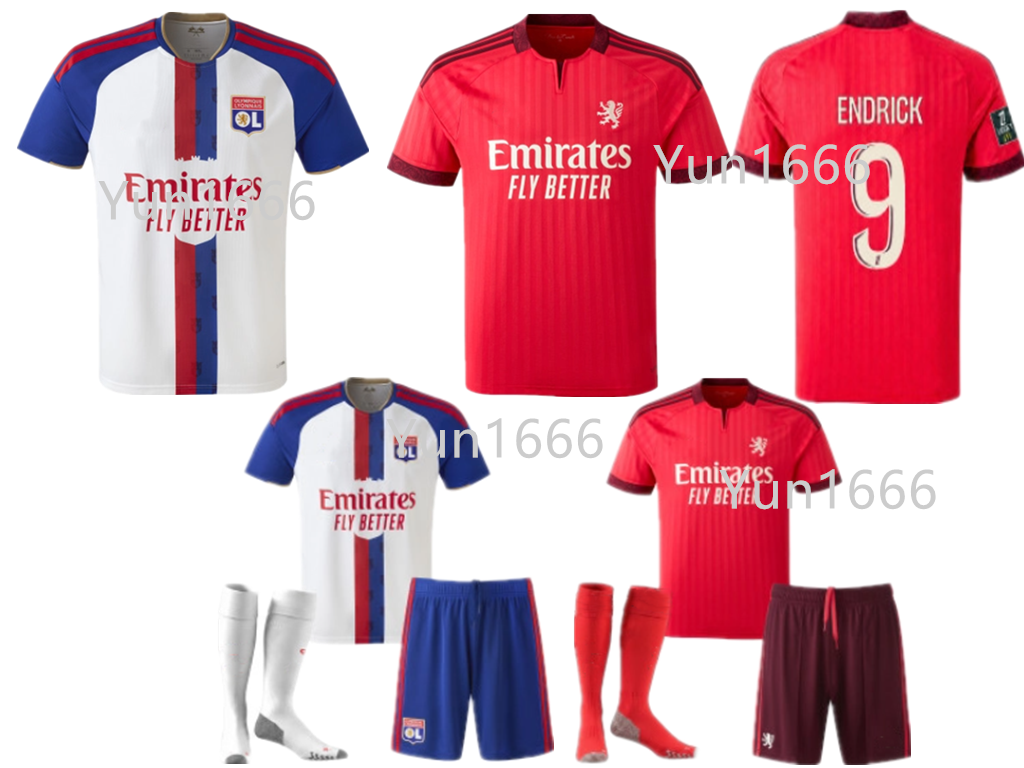 Lyon Maglia Calcio 2026 2027 Lyonnais Cherki Mikautadze Tessmann 25 26 27 Karab…
