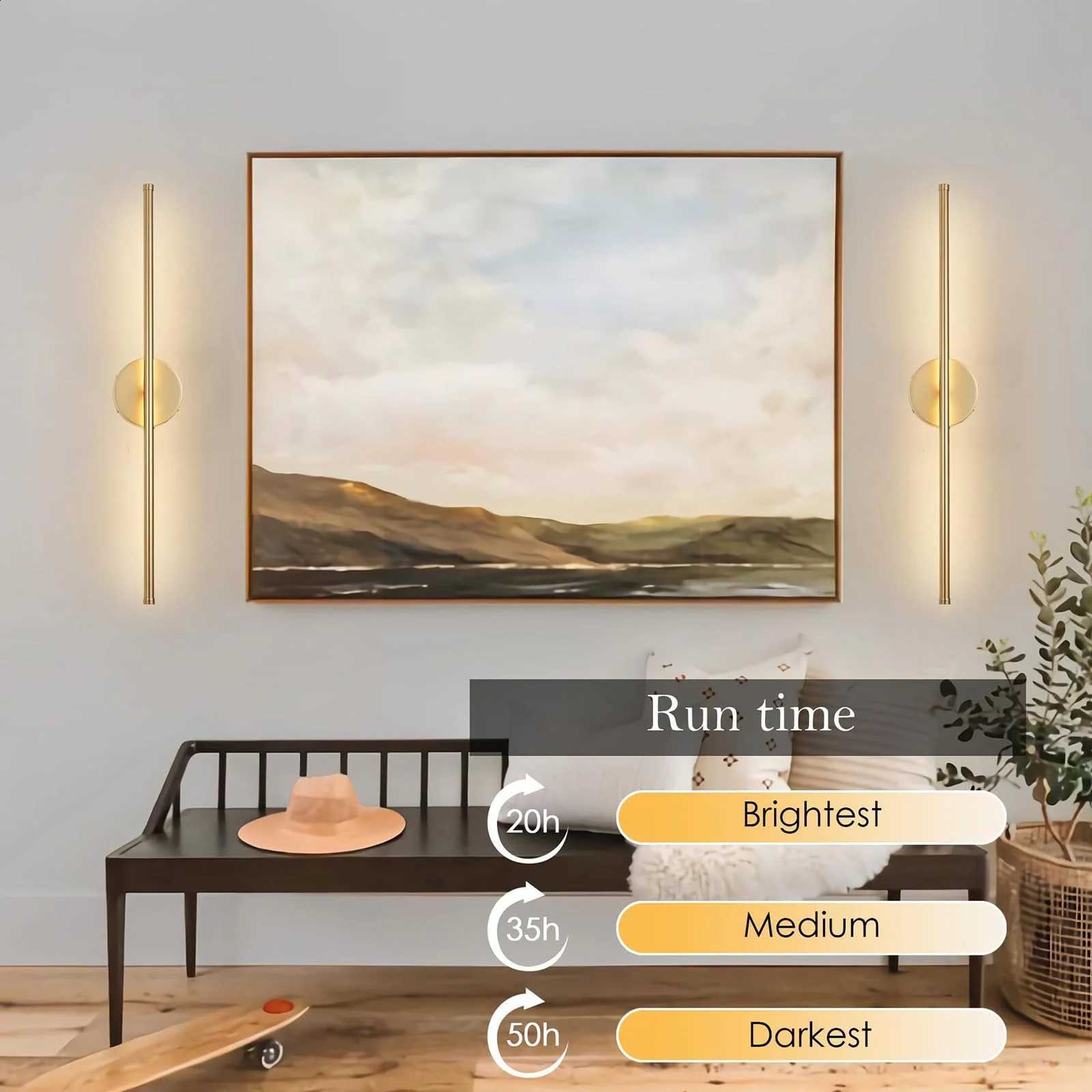 Set of 2 LED Battery Wireless Wall Light with Remote Control Rechargeable Wall Lamp with Timing Function 6 W Touch Dimmable X260910 - view 5