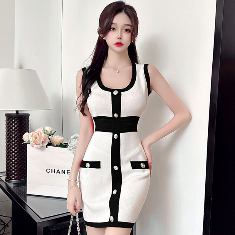 Abito Da Bendaggio Ocstrade Arrivo Bodycon White Women Summer Sexy Sleeveless P…