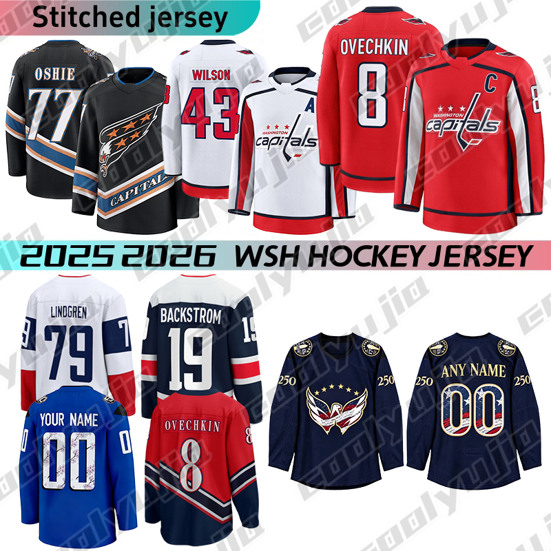 Maglia Washington Capitals Alex Ovechkin Tom Wilson Dylan Strome Jordan Kyrou R…