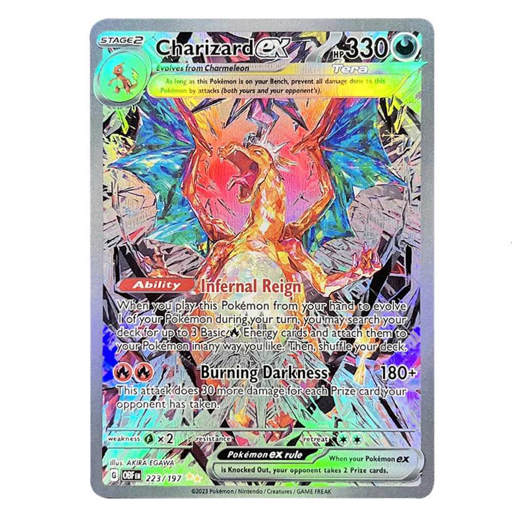 PKM Cards Holographic Charizard Ex GX Rainbow Blastoise VMAX Darkrai VSTAR Hobbies Rare Collection Battle Cards Toys Gifts X260911 - view 3