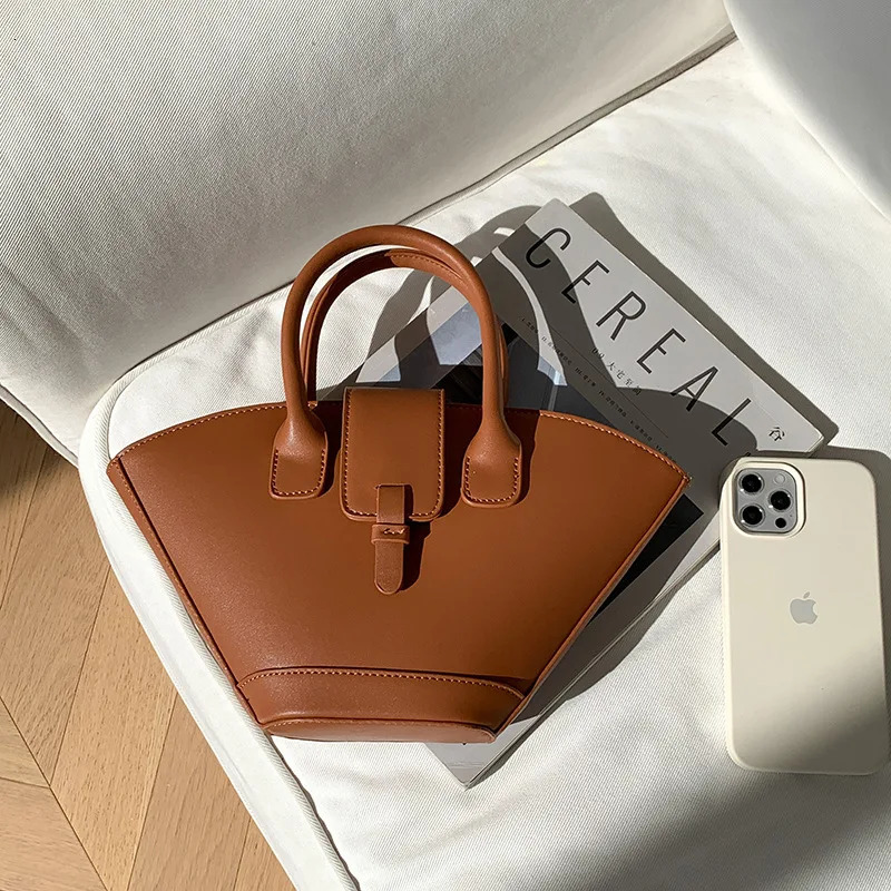 Bags for Women Korean Casual Large Capacity Retro Fan Shaped Tote Bag n Sense Handbag Personalized Versatile Crossbody Bag 260910 - view 6