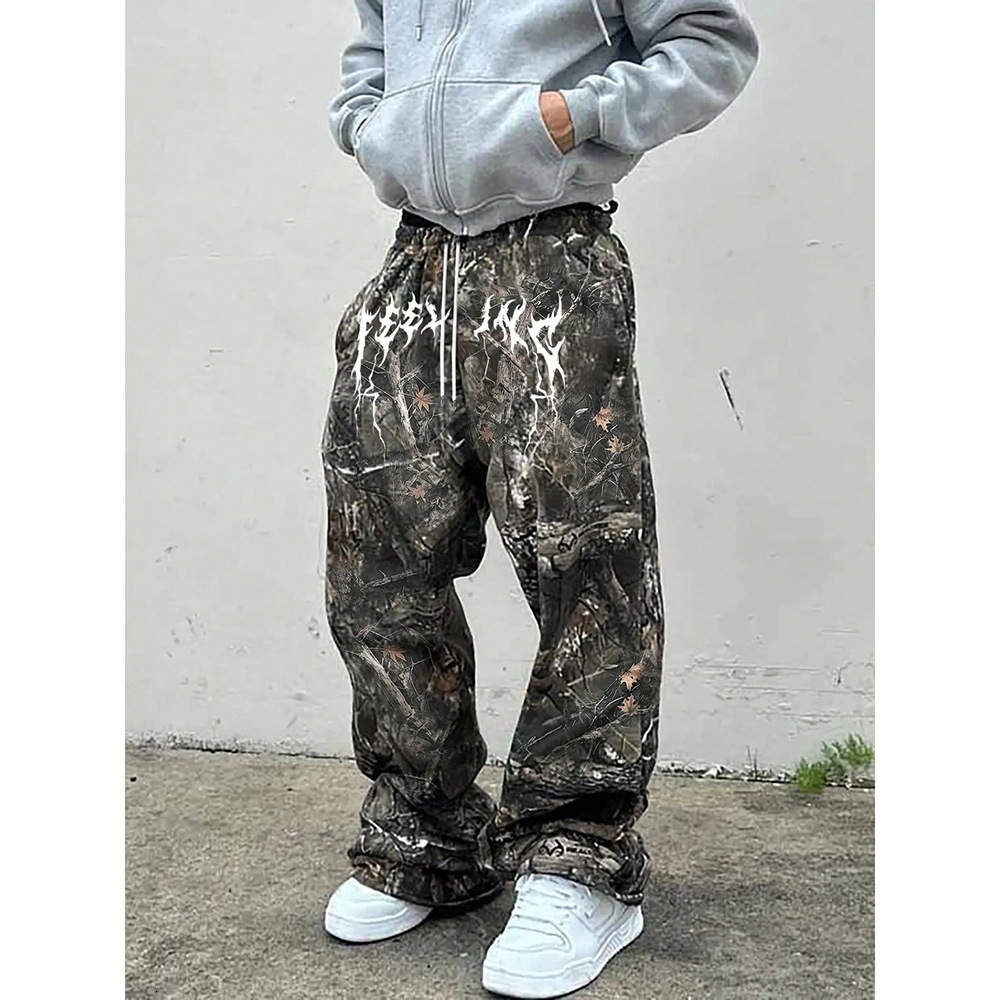 Fashion Trend Tree Branch Print Casual Pants 2025 New Hip-Hop Wide-Leg Versatile Floor-Length Pants 251217 - view 7
