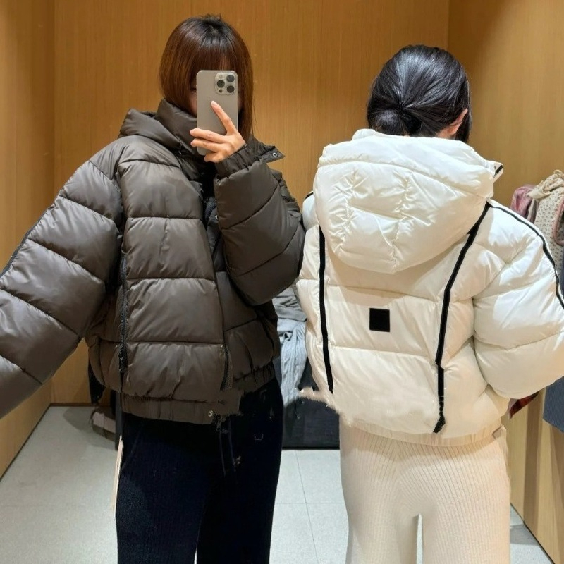 Piumino Da Esterno Di Design Piumino In Cotone Con Cappuccio Piumino Invernale Caldo Abbigliamento Esterno Addensato Corto Da Donna Personalità Vers-image