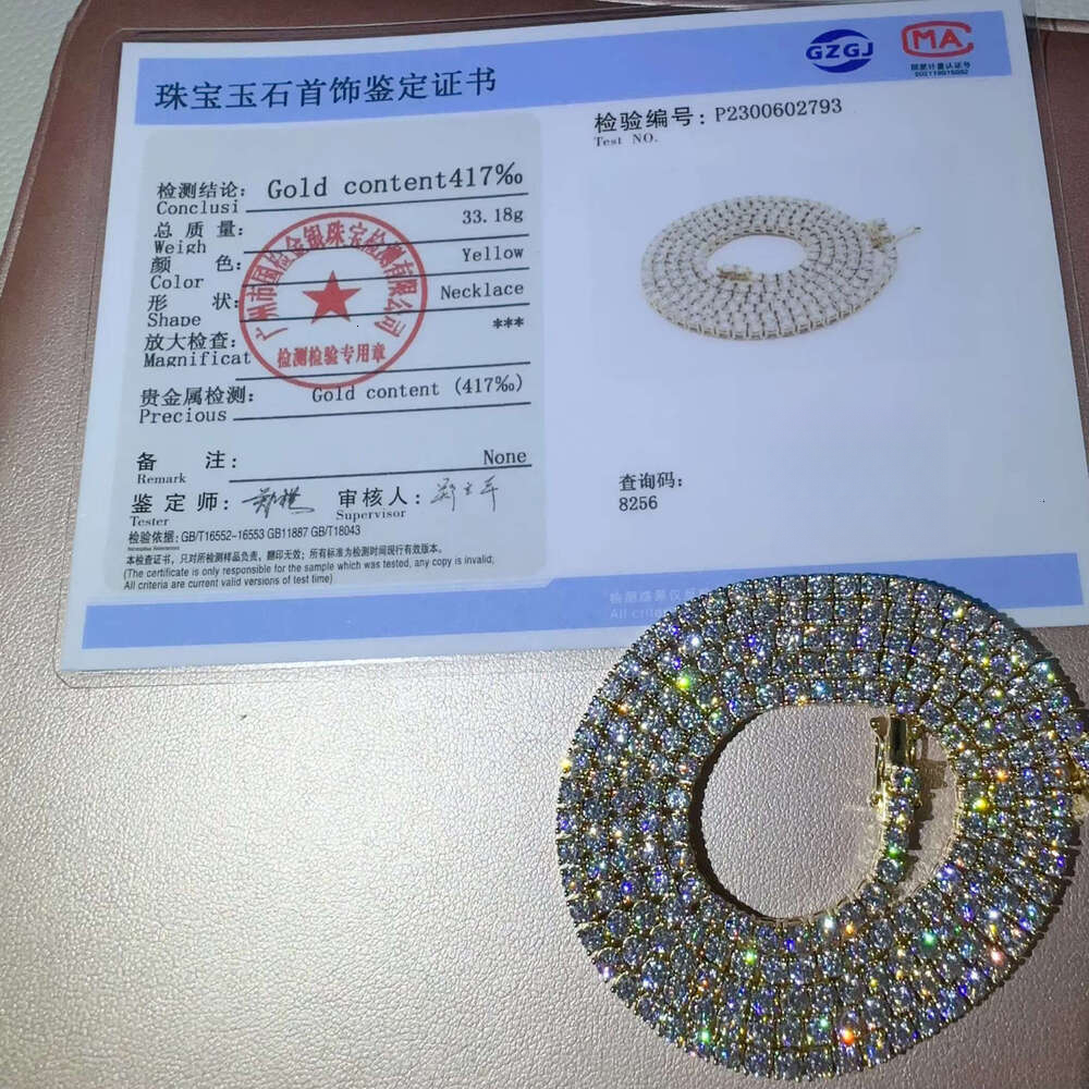 3MM Customized 10K Real Gold VVS Moissanite GRA Lab Diamond Iced Out Jewelry Moissanite Lab Diamond Tennis Chain - view 5