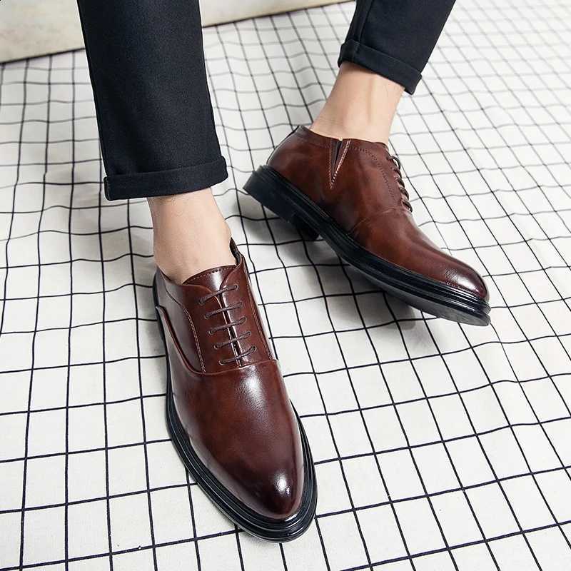 Classic Formal Oxford Shoes Office Casual Business Shoes Men Trend Party Social Brogues Wedding Leather Men's Dress ShoesT260912 - view 3