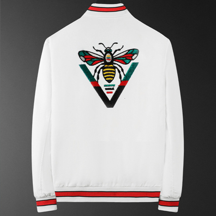 Designer Jacket Luxury White Splicing Bee Embroidered Coat Fashion Brand Men's Outdoor High End Leisure Sports Slim Fit Hoodie Sunscreen Windproo - view 8