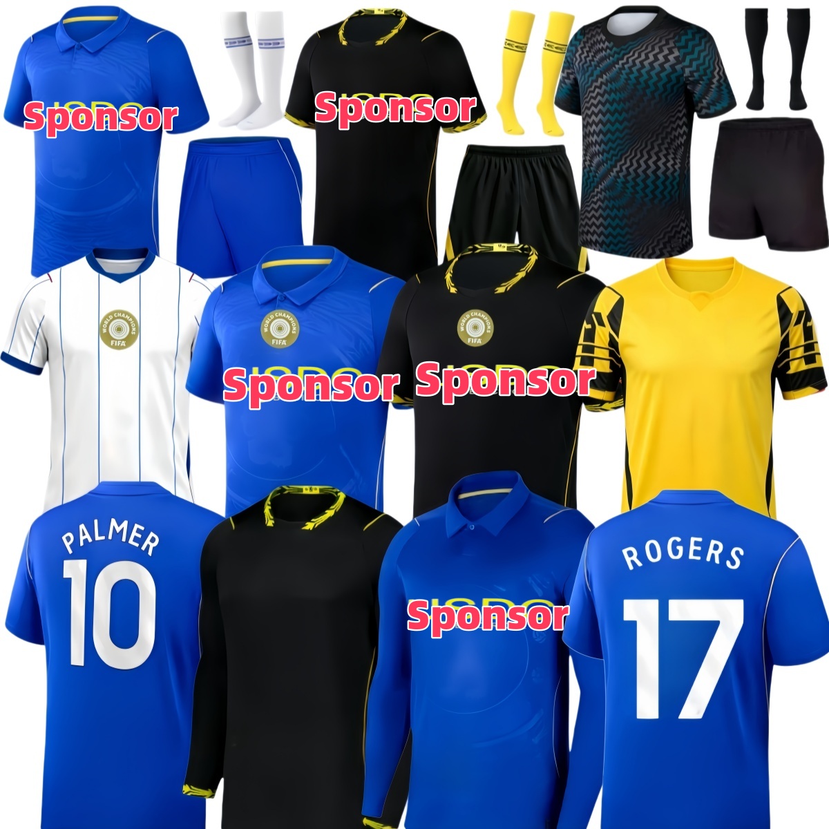 26 27 Maglia Da Calcio Rogers Palmer Neto Enzo Magliette Da Calcio 2026 2027 Magliette Da Calcio Top Uomo Bambini Kit Caicedo James Joao Pedro Estev-image