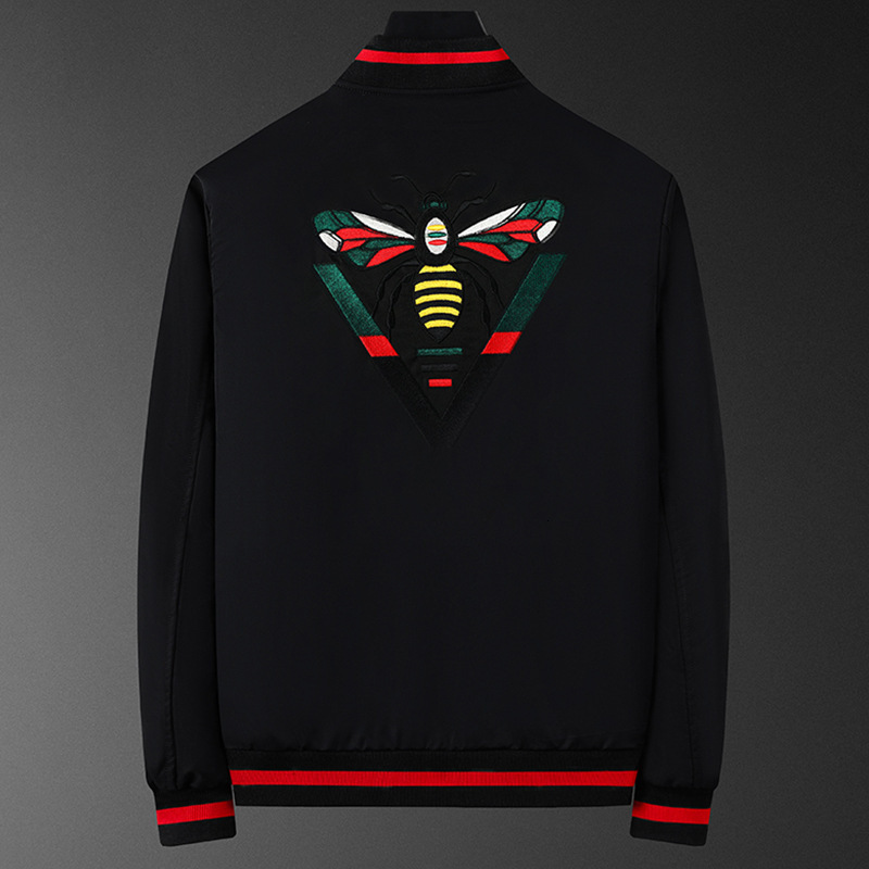 Designer Jacket Luxury White Splicing Bee Embroidered Coat Fashion Brand Men's Outdoor High End Leisure Sports Slim Fit Hoodie Sunscreen Windproo - view 5