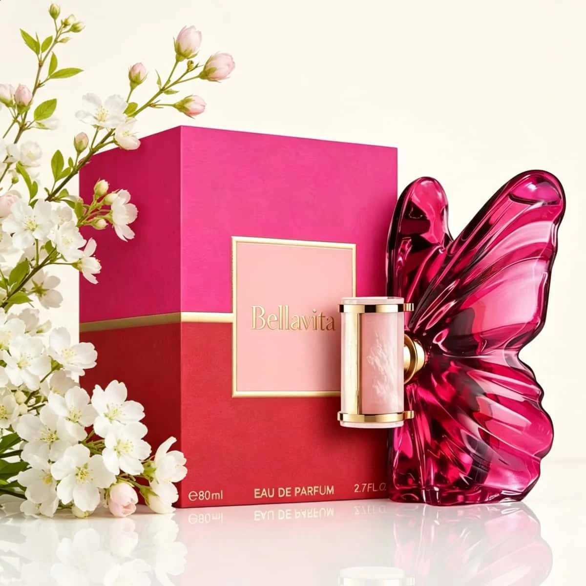 Women La a EDP Perfume 80ml With Gift Box Long Lasting Rich Floral Fruity Vanilla Scent Pink Butterfly Luxury Fragrance Gift for Her L260910 - view 3