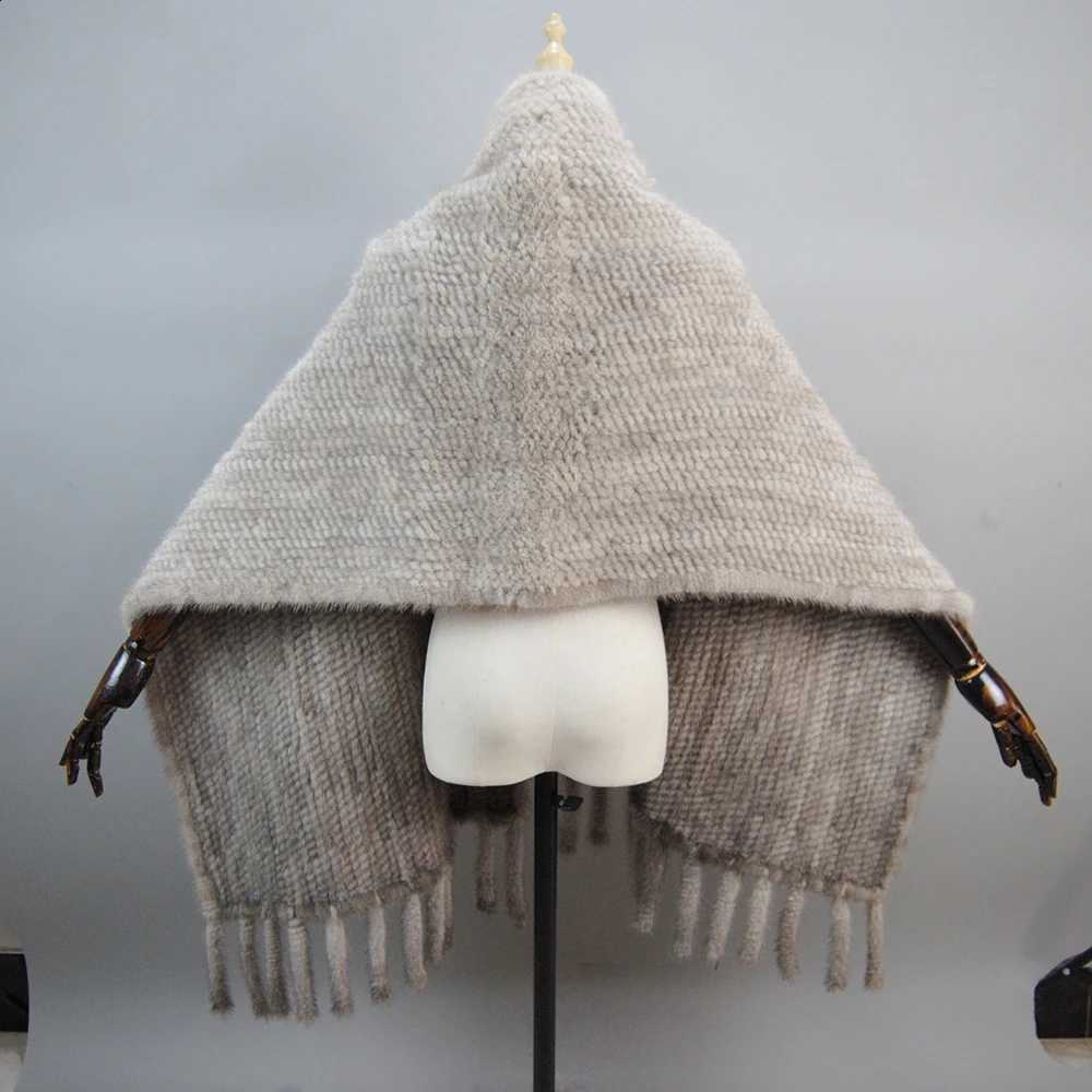 Knitted Women Winter Hot Sale Real Mink Fur Scarf ShAWl Natural Warm Mink Fur Pashmina LaDY Long Style Genuine Fur Scarves N260912 - view 7