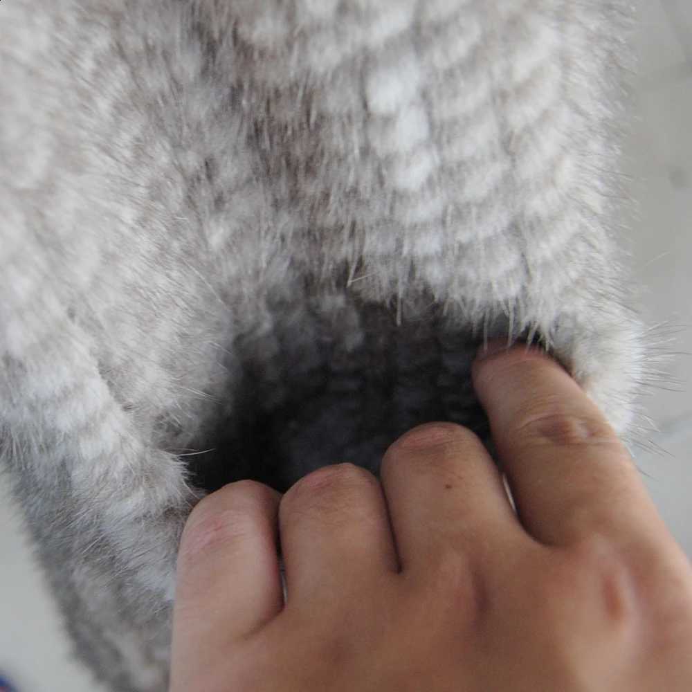 Knitted Women Winter Hot Sale Real Mink Fur Scarf ShAWl Natural Warm Mink Fur Pashmina LaDY Long Style Genuine Fur Scarves N260912 - view 6