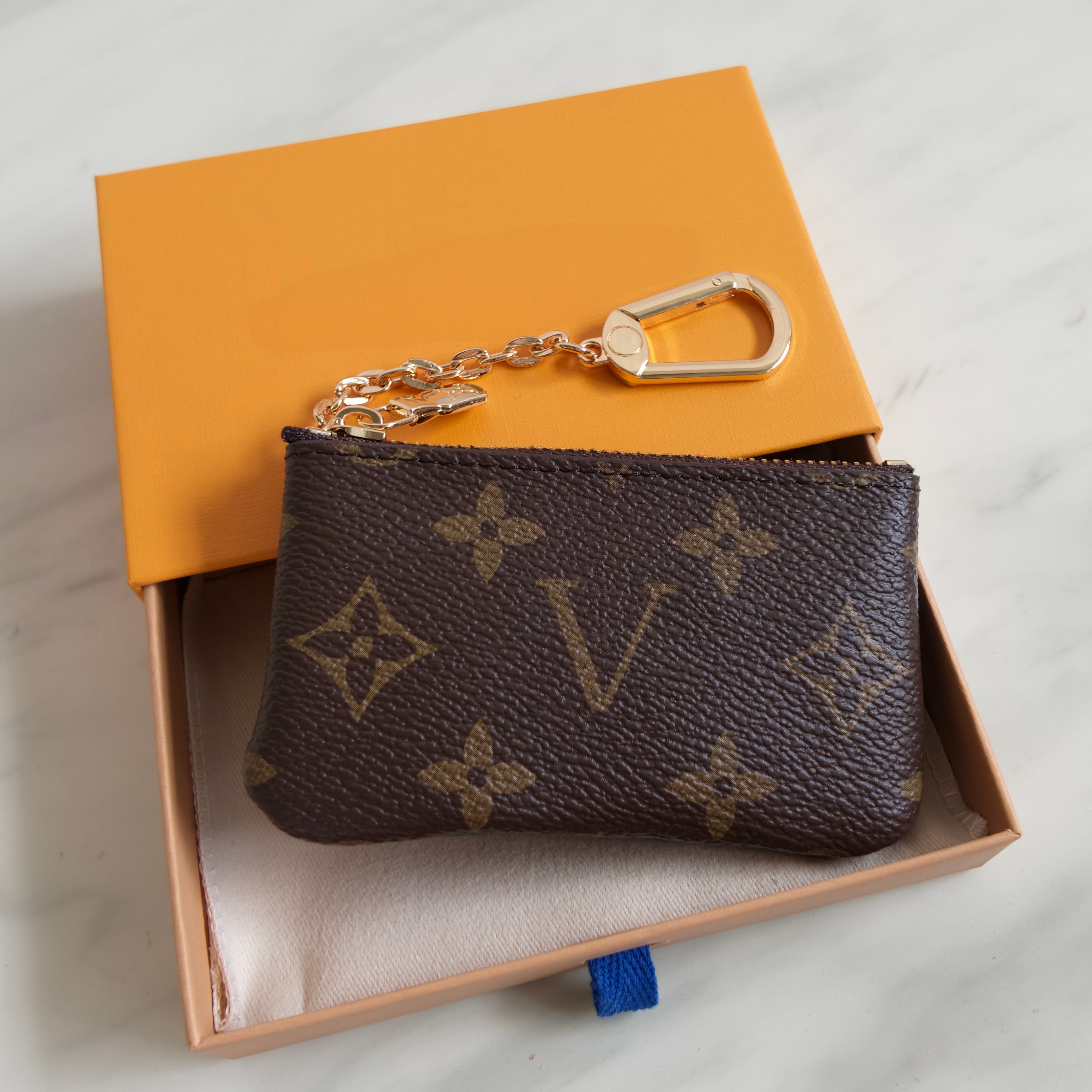 Luxury KEY Pouch Borsa Designer Mini Portafoglio Portachiavi Anello Porta Carte Di Credito Portamonete M62650 Con Sacchetto Antipolvere E Scatola-image