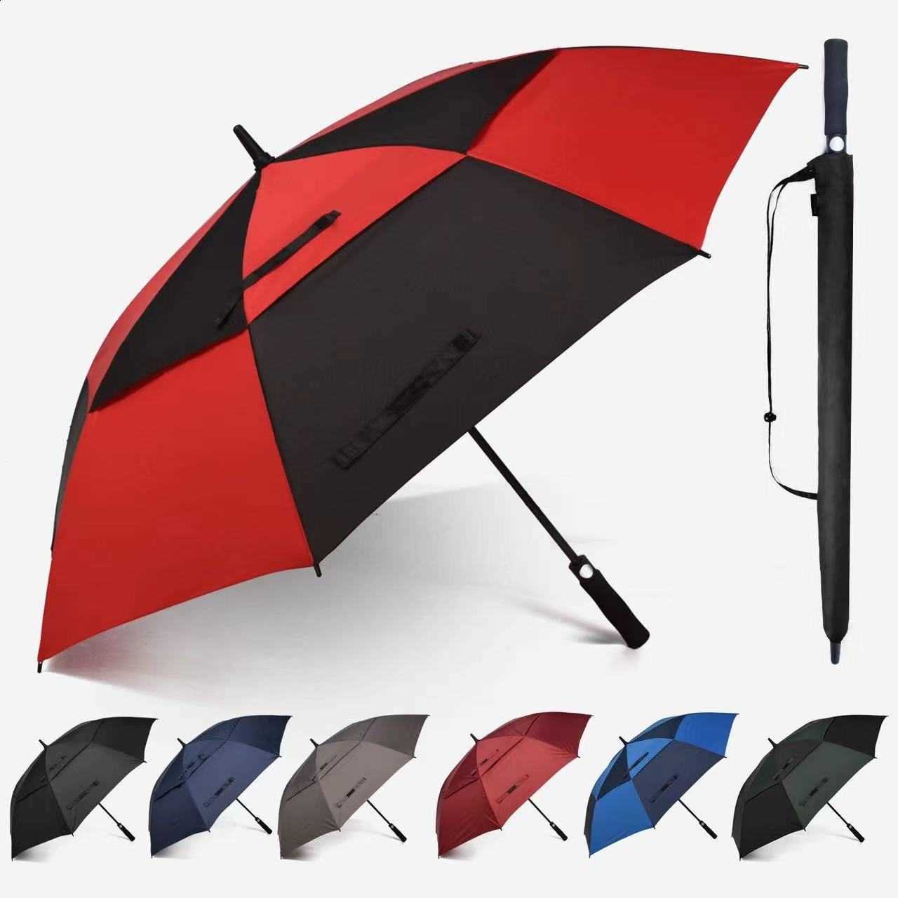 30-inch double-layer breathable golf umbrella made of fiber, available at 4S store of car dealership. Rain umbrella.Q260914