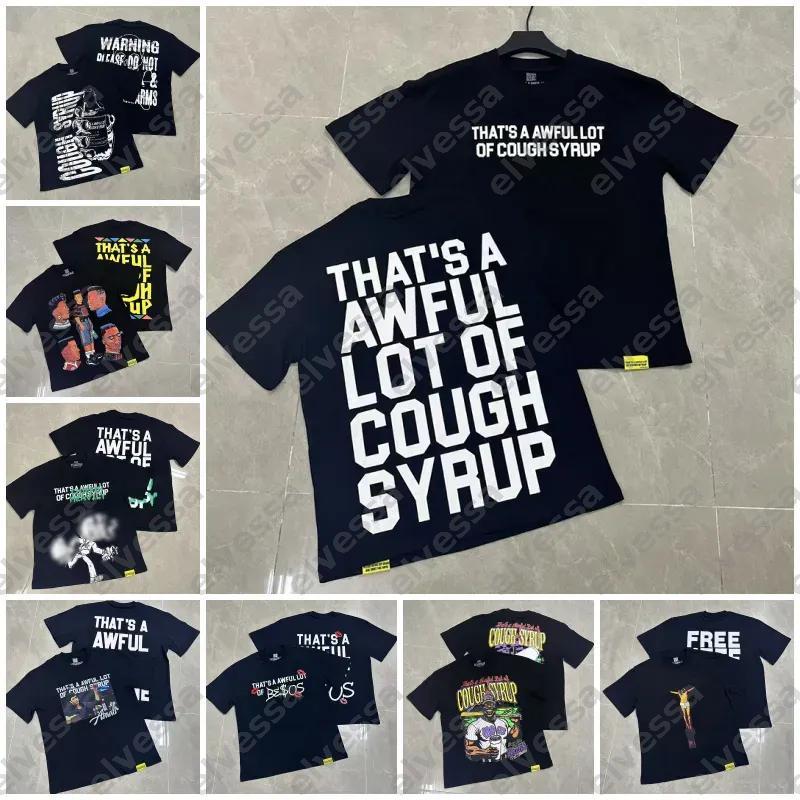 Lotta Cought Sryup Designer Uomo Cought Sryup Fashion Street Magliette Graphic Tee Y2K Alocs That's A Awful Lot Of Caugh Syrup Shirt-image