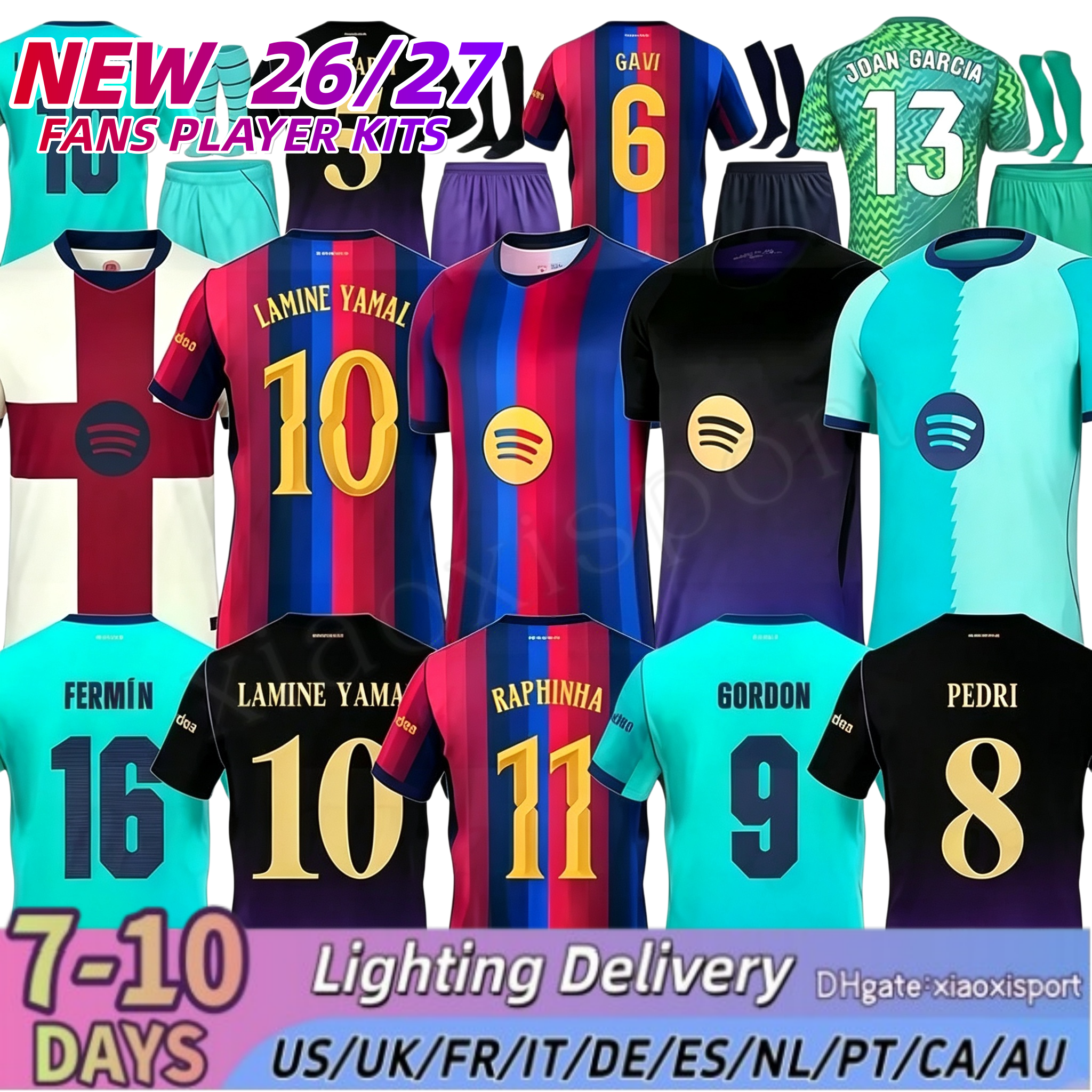 2026 2027 Barcelonas Kit 26 27 Lamine Yamal Rashford Maglia Da Calcio Lewandowski Araujo Gavi Raphinha Ferran Joao Felix Rosalia's Calcio 3XL / 4XL-image