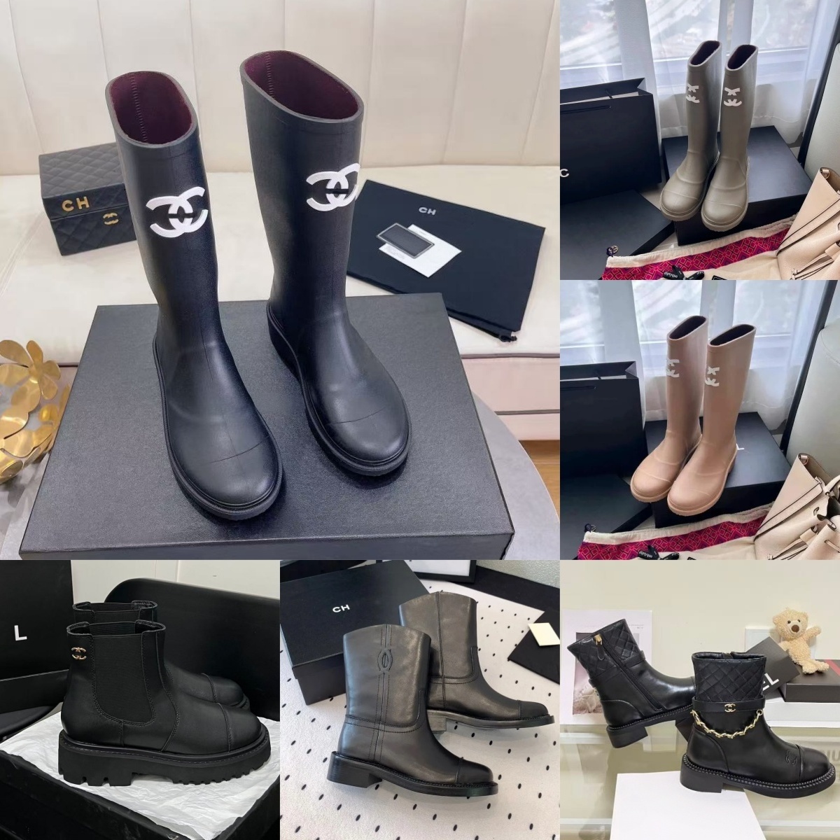 Ccboots Marchio Francese Designer Pioggia Con Tacchi E Suola Spessa Stivali Di …