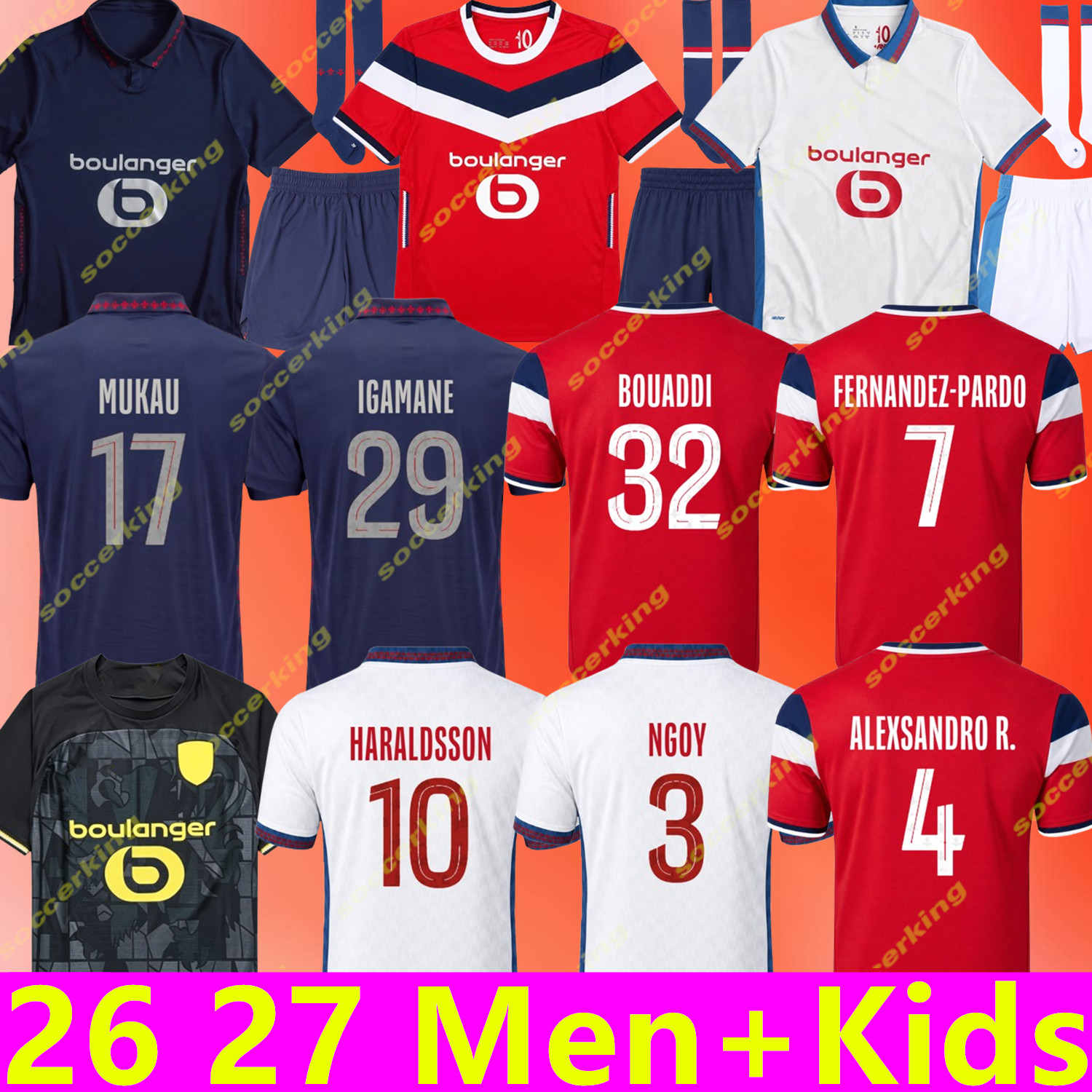 Maillots Lille 2026 2027 Jersey 26 27 Losc Maglia Da Calcio Casa Trasferta Terzo Uomo Bambini Giocatori Fan Versione Maglie Da Calcio Kit Haraldsson-image