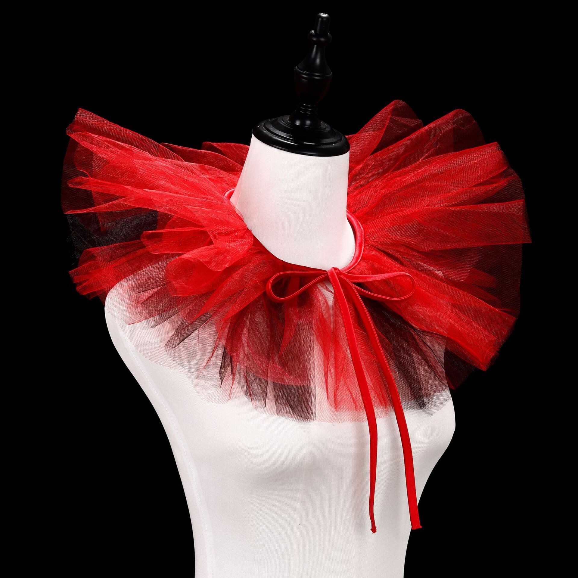 Carnival clown masquerade colorful fluffy mesh fake collar p