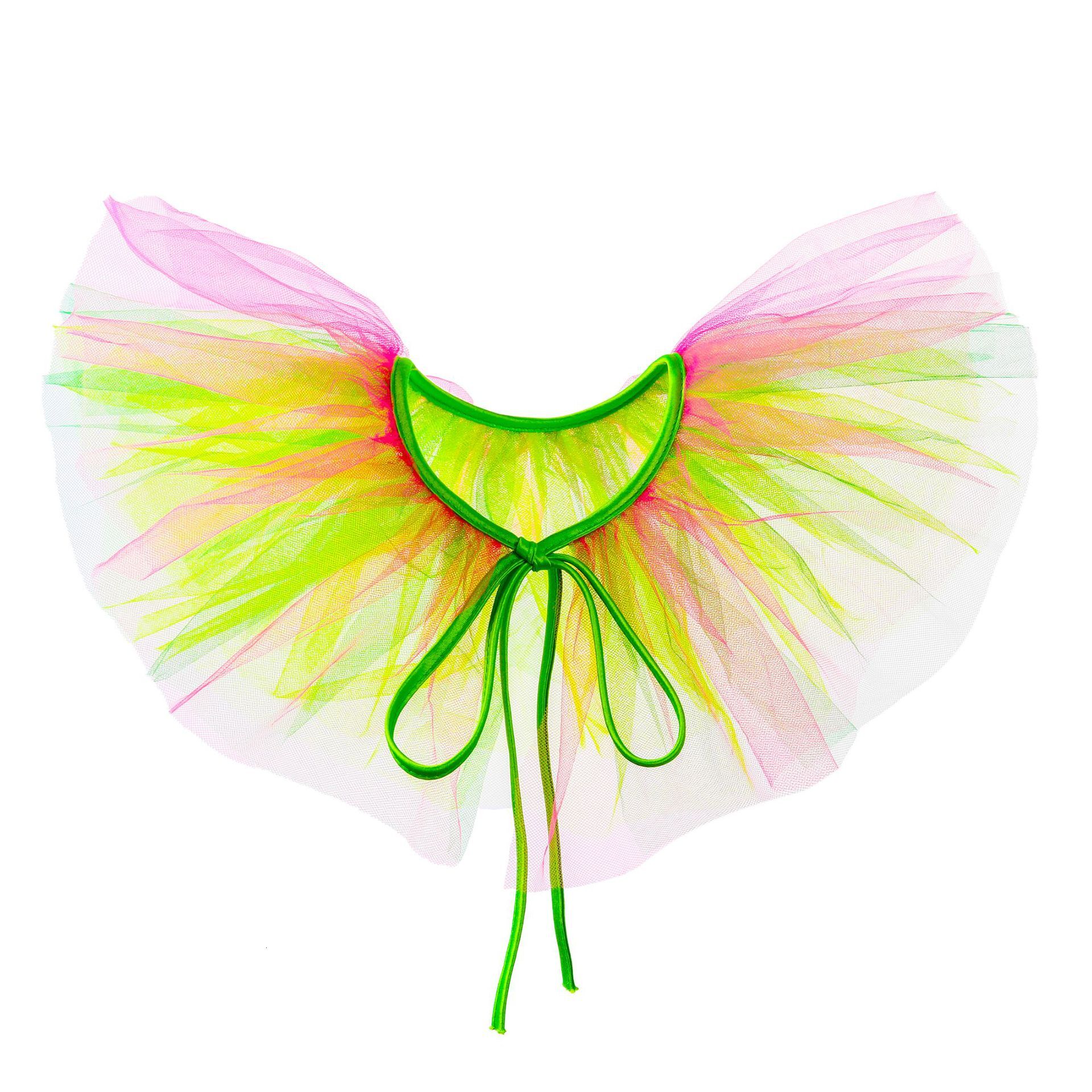 Carnival clown masquerade colorful fluffy mesh fake collar p - view 6