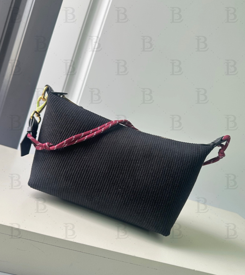 Nuova Borsa Per Il Pranzo In Tela Con Ricamo Diagonale In Tessuto Di Tela Impermeabile, Può Essere Portata A Mano, La Borsa Sotto L'ascella Può Esse-image