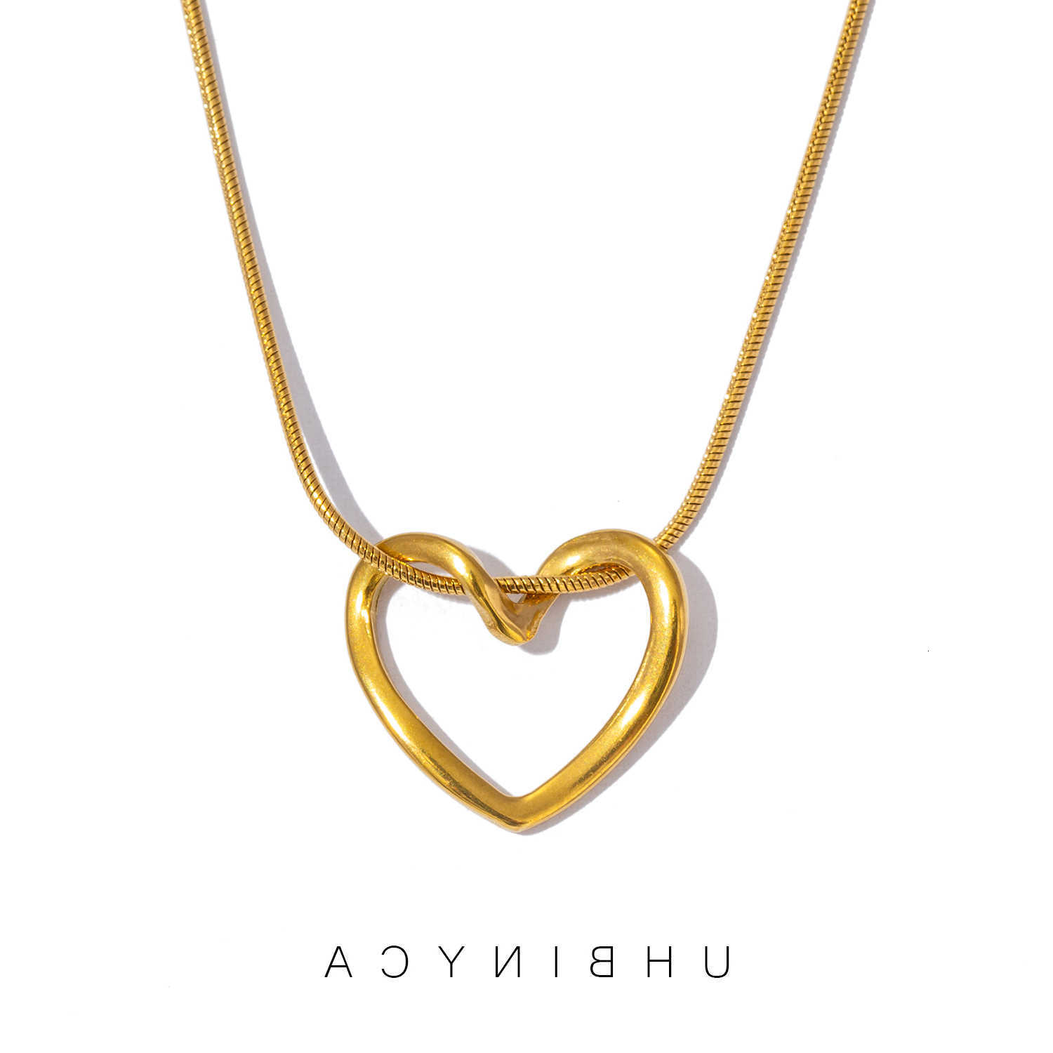 Colore Delicato Oro Calore Amore Ciondolo Collana Collare Acciaio Inossidabile Gioielli Di Moda Squisiti Miglior Regalo Per Lei 2024T260916-image