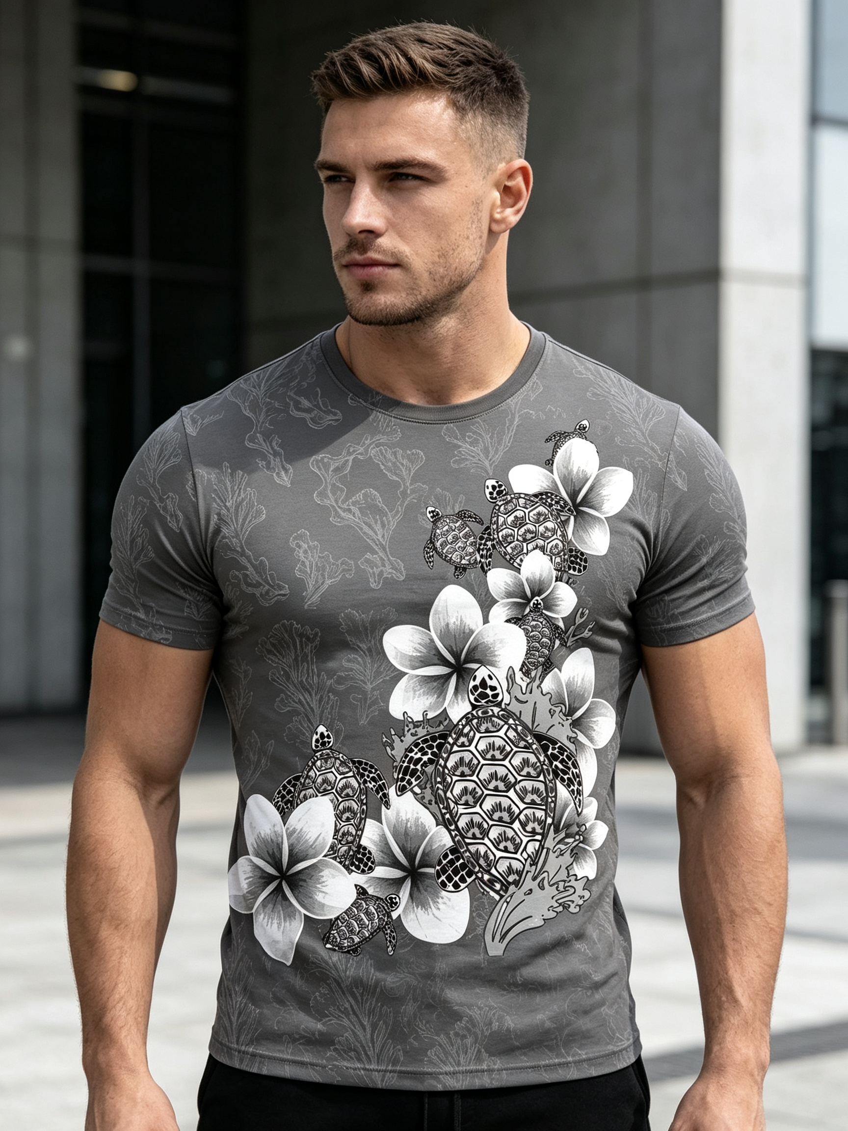 Personalized Men's Casual Print Tee - Stylish Customizable Clothing - view 3
