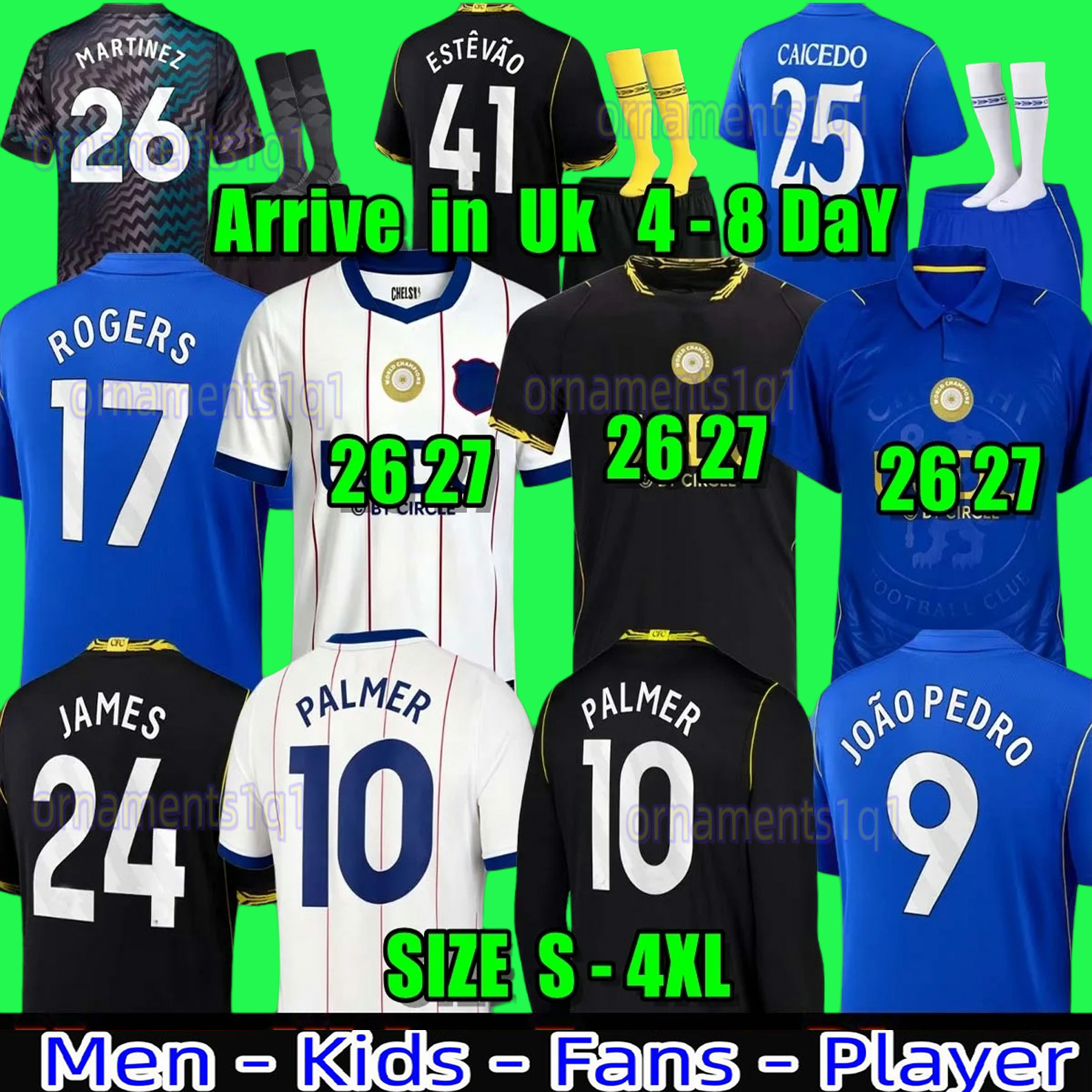 UK Locale 26 27 Caicedo Nkunku Palmer Maglie Da Calcio 2026 2027 Enzo Cucurella Maglia Da Calcio Uomo Bambino N.Jackson Sancho Neto Guiu James Colwi-image