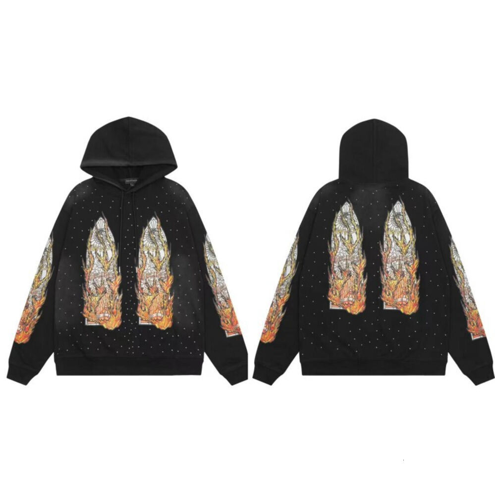 Felpe Con Cappuccio Who Decides War Felpa Con Cappuccio Con Finestra Colorata Chiesa Retrò Gotica Americana Who Decide War Tuta Tie Dye Distressed S-image