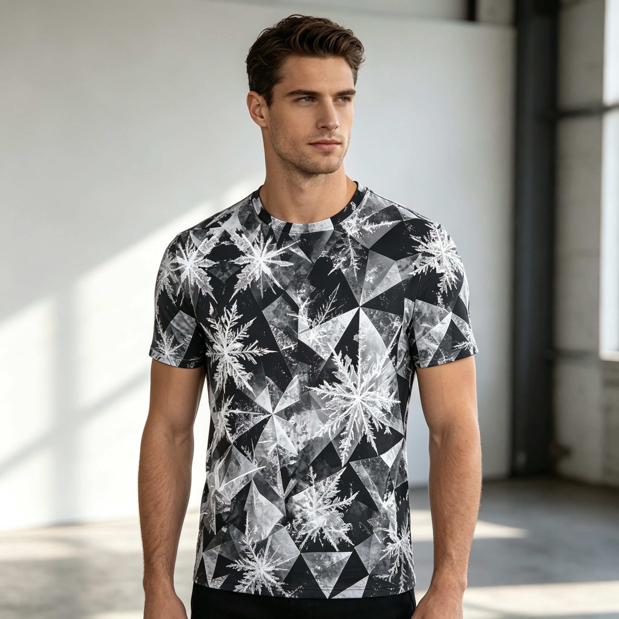 Mens European-American Style Print Short Sleeve Tee - view 8