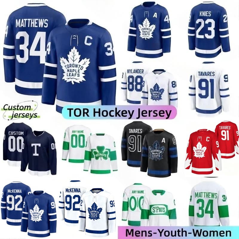 Maglia Maple Leafs Maglia Torontos Hockey Auston Matthews Gavin Mckenna William Nylander Sergei Bobrovsky John Tavares Rielly Maglia Matthew Knies-image
