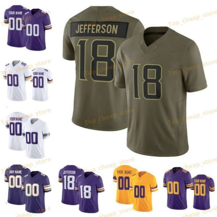 Jackson Justin Jefferson Saluto Al Servizio Maglia Da Calcio JJ Mccarthy Harrison Smith Andrew Van Ginkel Addison Daunte Culpepper Aaron Jones Brian-image